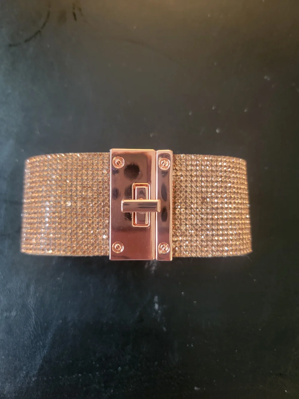 Torrid Crystal Pavé Wide Cuff Bracelet - Rose Gold